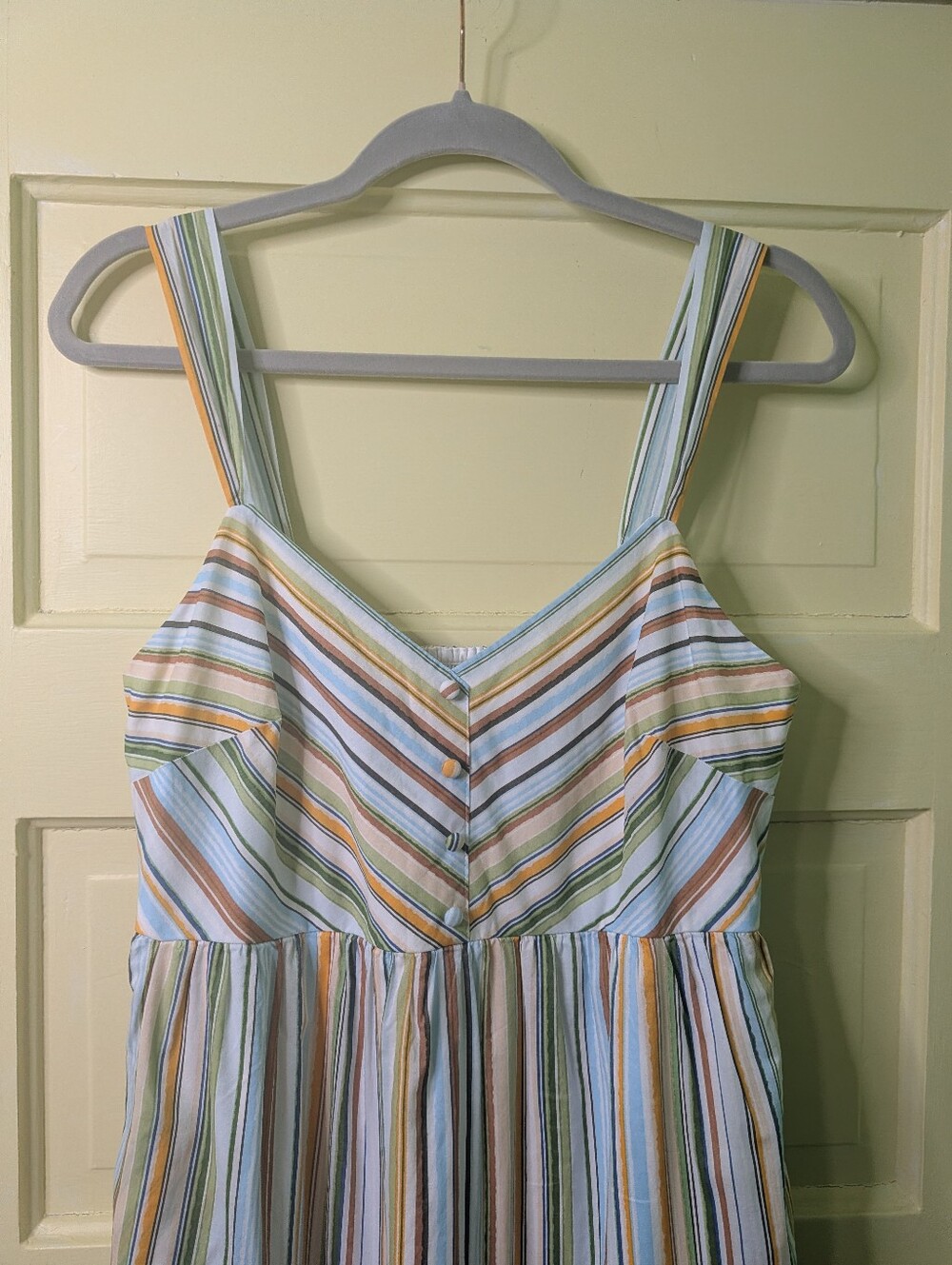 🌴 Lauren Conrad Striped Tiered Cotton Maxi Dress Size M - Picture 3 of 11
